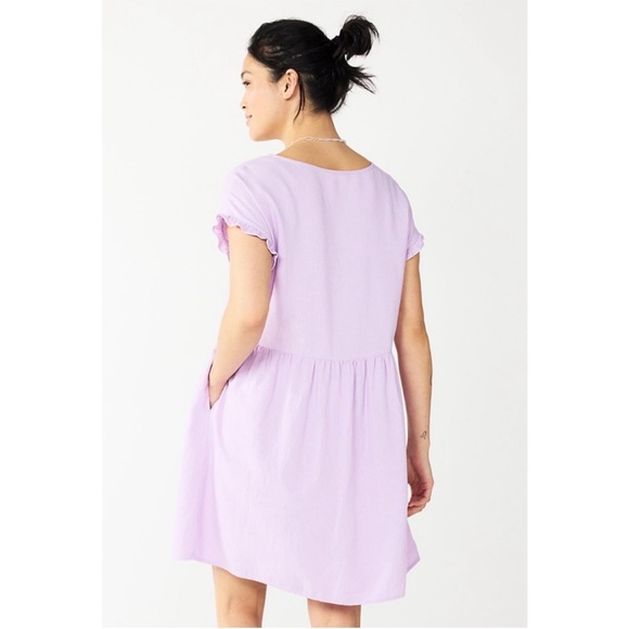 Lilac Linen Blend Dress - Picture 2 of 4
